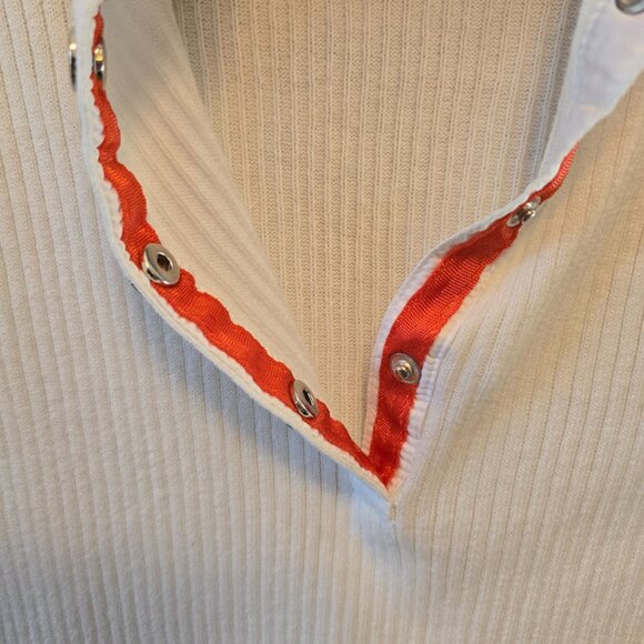 LAUREN RALPH LAUREN ACTIVE RIBBED SWEATER SNAP FRONT MEDIUM 100% COTTON CLASSIC - Picture 6 of 12